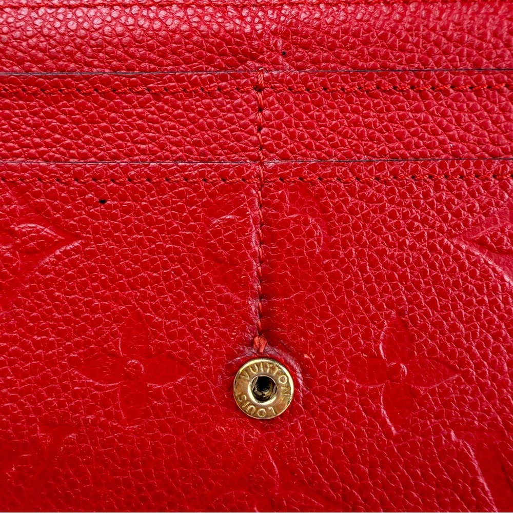 Louis Vuitton Red Empreinte Sarah Long Wallet GA2106 Initials A.M. - Picture 11 of 16